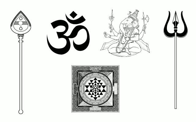 Símbolos con significado en el Hinduismo: Deidades y yantras con significados trascendentales.